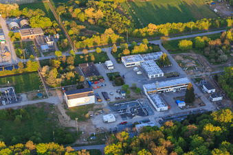 Vue oblique de Open Grid Europe GmbH à le quartier Allmendfeld in Gernsheim dans le département Hesse, Allemagne