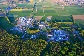 Open Grid Europe GmbH à le quartier Allmendfeld in Gernsheim dans le département Hesse, Allemagne d'en haut