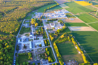 Open Grid Europe GmbH à le quartier Allmendfeld in Gernsheim dans le département Hesse, Allemagne vue d'en haut