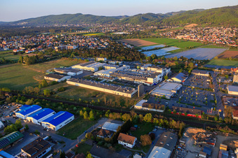 Photographie aérienne de Intersnack Deutschland SE usine d'Alsbach depuis l'ouest à le quartier Sandwiese in Alsbach-Hähnlein dans le département Hesse, Allemagne