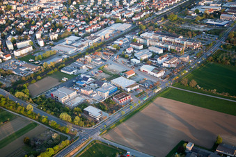 Quartier Auerbach in Bensheim dans le département Hesse, Allemagne depuis l'avion