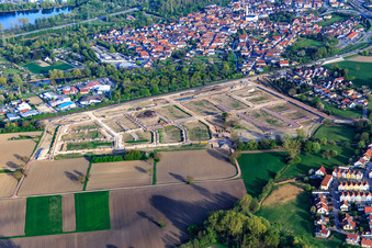 Vue aérienne de Nouvelle zone de développement Paul-Klee-Ring à Wörth am Rhein dans le département Rhénanie-Palatinat, Allemagne