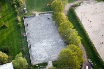 Neewiller-près-Lauterbourg dans le département Bas Rhin, France vu d'un drone
