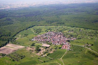 Vue oblique de Quartier Büchelberg in Wörth am Rhein dans le département Rhénanie-Palatinat, Allemagne
