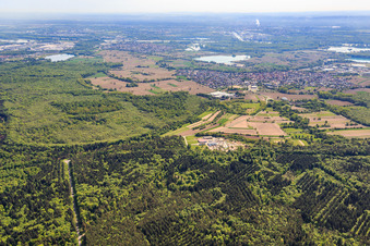 Vue aérienne de Palatinum aménagement paysager et conception de jardins à Hagenbach dans le département Rhénanie-Palatinat, Allemagne