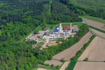 Vue d'oiseau de Palatinum aménagement paysager et conception de jardins à Hagenbach dans le département Rhénanie-Palatinat, Allemagne