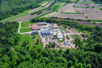 Vue aérienne de Palatinum aménagement paysager et conception de jardins à Hagenbach dans le département Rhénanie-Palatinat, Allemagne