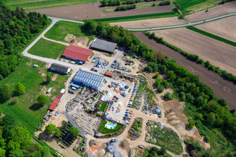 Vue aérienne de Palatinum aménagement paysager et conception de jardins à Hagenbach dans le département Rhénanie-Palatinat, Allemagne