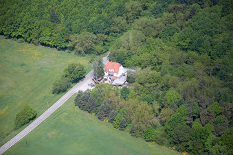 Vue aérienne de Restaurant Knigges sans nom à le quartier Neulauterburg in Berg dans le département Rhénanie-Palatinat, Allemagne