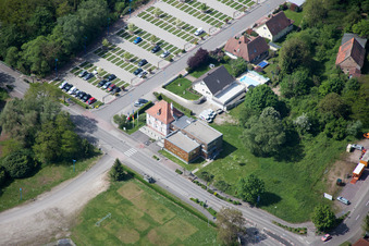 Vue aérienne de Frontière à Lauterbourg dans le département Bas Rhin, France