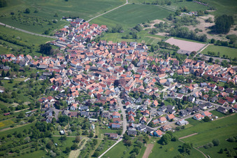 Vue aérienne de Village - Vue à le quartier Büchelberg in Wörth am Rhein dans le département Rhénanie-Palatinat, Allemagne