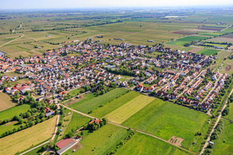 Vue aérienne de Vue du village depuis le sud-ouest à Niederkirchen bei Deidesheim dans le département Rhénanie-Palatinat, Allemagne