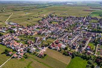 Vue aérienne de Du sud-ouest à Niederkirchen bei Deidesheim dans le département Rhénanie-Palatinat, Allemagne
