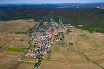 Vue aérienne de Weisenheim am Berg dans le département Rhénanie-Palatinat, Allemagne