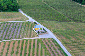Vue aérienne de Chapelle du vignoble à Bergtheim dans le département Bavière, Allemagne