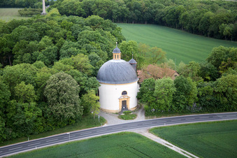 Photographie aérienne de Parc du Château Gaibach à le quartier Gaibach in Volkach dans le département Bavière, Allemagne