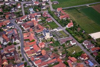 Photographie aérienne de Village - Vue à le quartier Herlheim in Kolitzheim dans le département Bavière, Allemagne