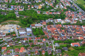 Vue aérienne de Gröbesweg à Schonungen dans le département Bavière, Allemagne