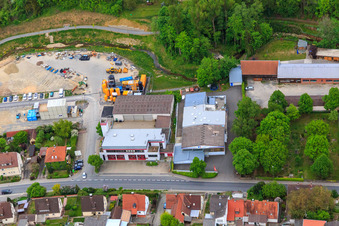 Vue aérienne de Service d'incendie volontaire Schonungen à Schonungen dans le département Bavière, Allemagne