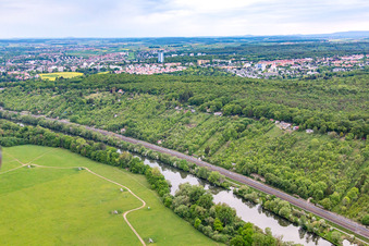 Vue aérienne de Mainleite et Bismarckhöhe à Schweinfurt dans le département Bavière, Allemagne