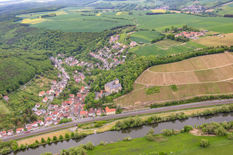 Vue aérienne de Du sud à le quartier Mainberg in Schonungen dans le département Bavière, Allemagne