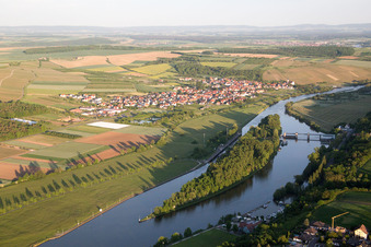 Vue aérienne de Centrale électrique Wipfeld dans le Main à Wipfeld dans le département Bavière, Allemagne