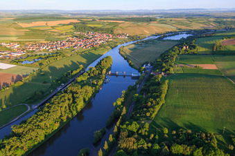 Vue aérienne de Centrale électrique Wipfeld dans le Main à Wipfeld dans le département Bavière, Allemagne