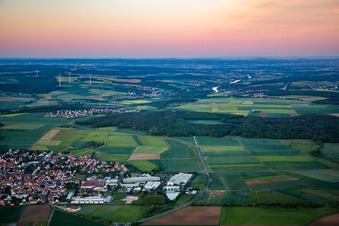 Vue aérienne de Gochsheim dans le département Bavière, Allemagne