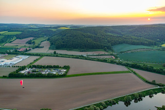 Vue aérienne de Station d'épuration à Beverungen dans le département Rhénanie du Nord-Westphalie, Allemagne