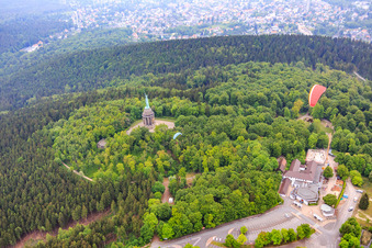 Vue aérienne de Monument Hermann à le quartier Hiddesen in Detmold dans le département Rhénanie du Nord-Westphalie, Allemagne