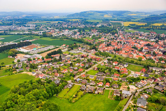 Vue aérienne de Château Horn et vieille ville historique à le quartier Horn in Horn-Bad Meinberg dans le département Rhénanie du Nord-Westphalie, Allemagne