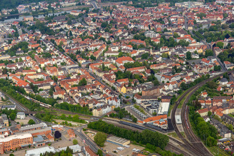 Vue aérienne de Nœud ferroviaire à Hameln dans le département Basse-Saxe, Allemagne