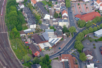 Vue aérienne de Marché bio Hameln à Hameln dans le département Basse-Saxe, Allemagne