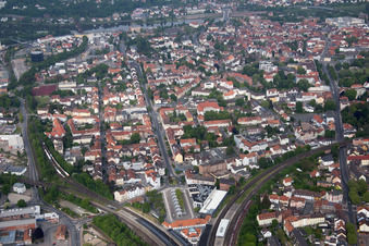 Vue aérienne de Itinéraire de la Kaiserstraße et de la Königstraße à Hameln dans le département Basse-Saxe, Allemagne