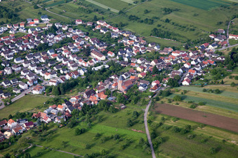 Vue aérienne de Du nord à le quartier Völkersbach in Malsch dans le département Bade-Wurtemberg, Allemagne