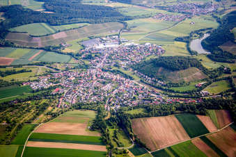 Vue oblique de Quartier Häfnerhaslach in Sachsenheim dans le département Bade-Wurtemberg, Allemagne