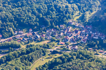Vue aérienne de Du sud à Silz dans le département Rhénanie-Palatinat, Allemagne