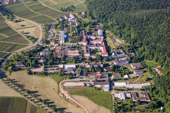 Vue aérienne de Terrain de l'hôpital de la clinique de psychiatrie et de psychothérapie de l'enfant et de l'adolescent dans le district de Pfalzklinik Landeck à Klingenmünster dans le département Rhénanie-Palatinat, Allemagne