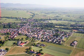 Quartier Ingenheim in Billigheim-Ingenheim dans le département Rhénanie-Palatinat, Allemagne du point de vue du drone