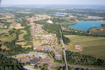 Vue oblique de Lauterbourg dans le département Bas Rhin, France