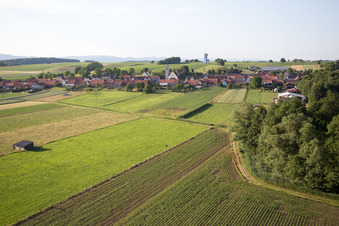 Vue aérienne de Oberrœdern dans le département Bas Rhin, France