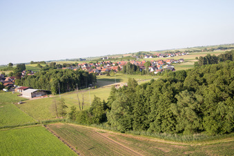 Vue oblique de Oberrœdern dans le département Bas Rhin, France