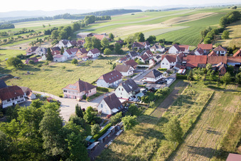 Oberrœdern dans le département Bas Rhin, France depuis l'avion