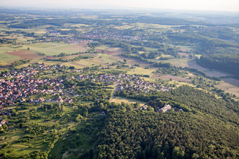 Vue aérienne de Centre de conférence à Gœrsdorf dans le département Bas Rhin, France