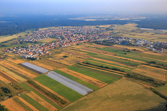 Vue aérienne de Vue d'ensemble de la ville depuis le sud-est à Hambrücken dans le département Bade-Wurtemberg, Allemagne