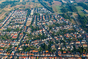 Vue aérienne de Rue Ketteler à le quartier Wiesental in Waghäusel dans le département Bade-Wurtemberg, Allemagne