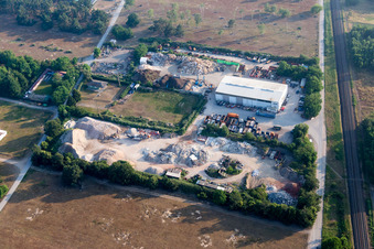 Vue aérienne de Site du centre de tri des déchets et du recyclage d'ALBA à le quartier Wiesental in Waghäusel dans le département Bade-Wurtemberg, Allemagne