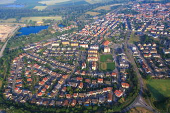 Vue aérienne de Schwarzwaldstr à Philippsburg dans le département Bade-Wurtemberg, Allemagne