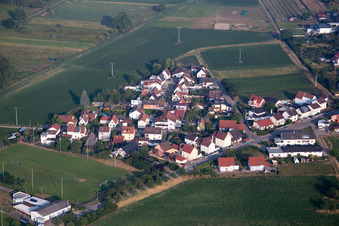 Vue aérienne de Rue Wiesen à le quartier Mechtersheim in Römerberg dans le département Rhénanie-Palatinat, Allemagne