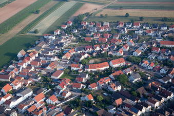 Vue aérienne de Rue Madenburg à le quartier Mechtersheim in Römerberg dans le département Rhénanie-Palatinat, Allemagne